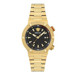 Versace Greca Logo Quartz Black Dial Gold Steel Strap Watch for Men - VE8G00624 Authentic Buy Shop Now