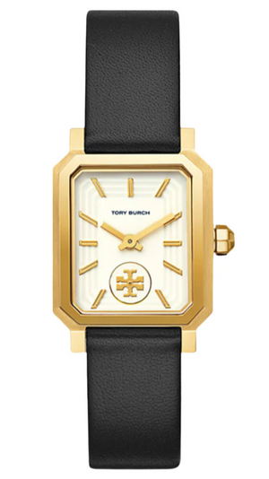 Tory Burch Robinson White Dial Black Leather Strap Watch for Women - TBW1504 Authentic Buy Shop Now