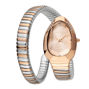 Just Cavalli Serpente Metallica Rose Gold Dial Two Tone Steel Strap Watch for Women - JC1L208M0075 Authentic Buy Shop Now