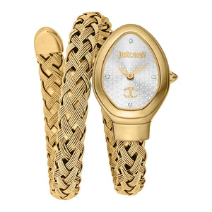 Just Cavalli Novara Silver Dial Gold Steel Strap Watch for Women - JC1L264M0025 Authentic Buy Shop Now