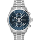 Hugo Boss Grand Prix Chronograph Blue Dial Silver Steel Strap Watch for Men - 1514226 Authentic Buy Shop Now