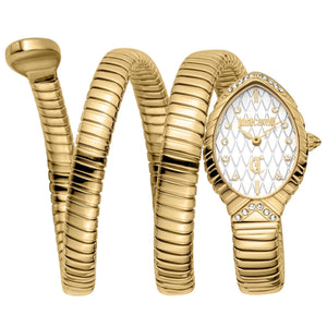 Just Cavalli Specchio Silver Dial Gold Steel Strap Watch for Women - JC1L323M0025 Authentic Buy Shop Now