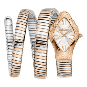 Just Cavalli Cristallo Silver Dial Two Tone Steel Strap Watch for Women - JC1L307M0065 Authentic Buy Shop Now