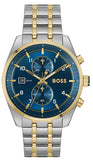 Hugo Boss Skytraveller Chronograph Blue Dial Two Tone Steel Strap Watch for Men - 1514247 Authentic Buy Shop Now