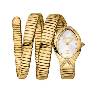 Just Cavalli Classico Lungo White Dial Gold Steel Strap Watch for Women - JC1L248M0025 Authentic Buy Shop Now