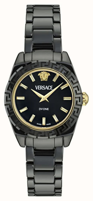 Versace DV One Mini Black Dial Black Steel Strap Watch for Women - VE9F00124 Authentic Buy Shop Now