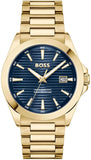 Hugo Boss Strike Blue Dial Gold Steel Strap Watch for Men - 1514172 Authentic Buy Shop Now