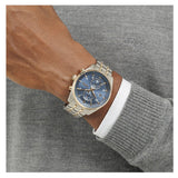 Hugo Boss Skytraveller Chronograph Blue Dial Two Tone Steel Strap Watch for Men - 1514247 Authentic Buy Shop Now