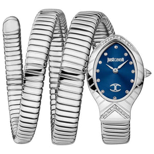 Just Cavalli Classico Lungo Blue Dial Silver Steel Strap Watch for Women - JC1L248M0015 Authentic Buy Shop Now