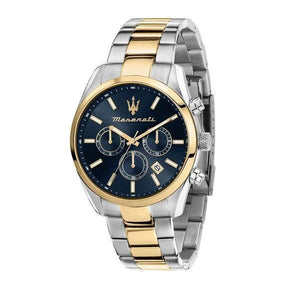 Maserati Attrazione Chronograph Blue Dial Two Tone Steel Strap Watch for Men - R8853151008 Authentic Buy Shop Now