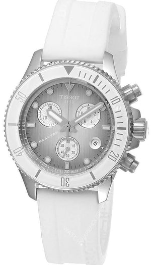 Tissot Seastar 1000 Chronograph Grey Dial White Rubber Strap Watch for Men - T120.217.17.011.00 Authentic Buy Shop Now