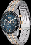 Hugo Boss Tourmaster Chronograph Blue Dial Two Tone Steel Strap Watch for Men - 1514288 Authentic Buy Shop Now