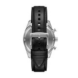Emporio Armani Racer Chronograph Silver Dial Black Leather Strap Watch for Men - AR11677 Authentic Buy Shop Now
