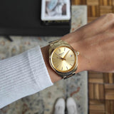 Tissot PR 100 Gold Dial Gold Steel Strap Watch for Women - T150.210.33.021.00 Authentic Buy Shop Now