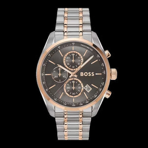 Hugo Boss Grand Prix Chronograph Grey Dial Two Tone Steel Strap Watch for Men - 1514252 Authentic Buy Shop Now
