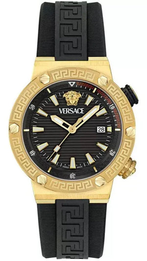 Versace Greca Logo Diver Quartz Black Dial Black Rubber Strap Watch for Men - VE8G00324 Authentic Buy Shop Now