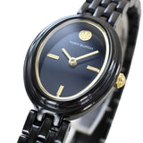 Tory Burch Oval Black Dial Black Steel Strap Watch for Women - TBW6035 Authentic Buy Shop Now