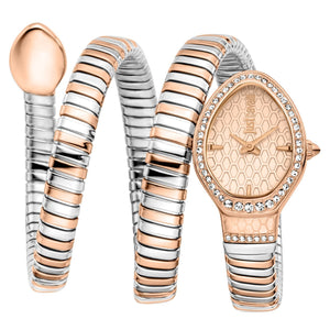 Just Cavalli Carezza Rose Gold Dial Two Tone Steel Strap Watch for Women - JC1L372M0065 Authentic Buy Shop Now