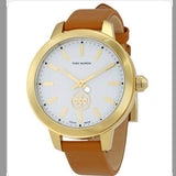 Tory Burch Collins Quartz White Dial Brown Leather Strap Watch for Women - TBW1202 Authentic Buy Shop Now