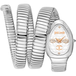 Just Cavalli Classico Lungo Silver Dial Silver Steel Strap Watch for Women - JC1L232M0015 Authentic Buy Shop Now