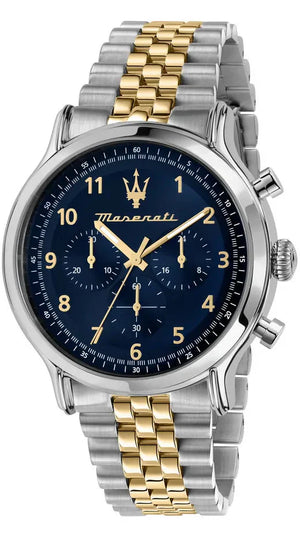 Maserati Epoca Chronograph Blue Dial Two Tone Steel Strap Watch for Men - R8873618030 Authentic Buy Shop Now