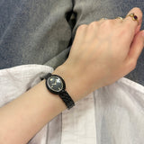 Tory Burch Oval Black Dial Black Steel Strap Watch for Women - TBW6035 Authentic Buy Shop Now