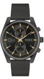 Hugo Boss Skytraveller Chronograph Black Dial Black Mesh Strap Watch for Men - 1514150 Authentic Buy Shop Now