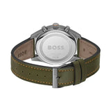 Hugo Boss Skytraveller Chronograph Black Dial Green Leather Strap Watch for Men - 1514148 Authentic Buy Shop Now