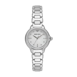 Emporio Armani Mia Mother of Pearl Dial Silver Steel Strap Watch for Women - AR11596 Authentic Buy Shop Now
