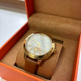 Tory Burch Collins Quartz White Dial Brown Leather Strap Watch for Women - TBW1202 Authentic Buy Shop Now