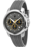Maserati Successo Chronograph Grey Dial Grey Rubber Strap Watch for Men - R8871621043 Authentic Buy Shop Now
