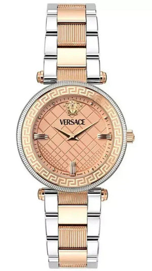 Versace Reve Analog Rose Gold Dial Two Tone Steel Strap Watch for Women - VE8B00424 Authentic Buy Shop Now