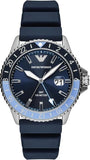 Emporio Armani World Explorer GMT Blue Dial Blue Rubber Strap Watch for Men - AR11592 Authentic Buy Shop Now