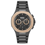Hugo Boss Taper Chronograph Black Dial Black Steel Strap Watch for Men - 1514090 Authentic Buy Shop Now