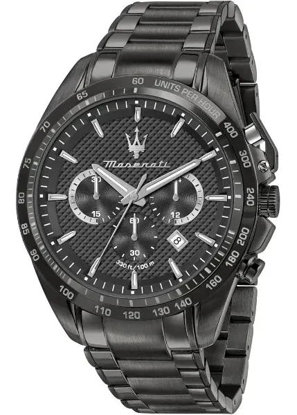 Maserati Traguardo Limited Edition Chronograph Black Dial Black Steel Strap Watch for Men - R8873612045 Authentic Buy Shop Now