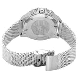 Emporio Armani Diver Chronograph Blue Dial Silver Mesh Strap Watch for Men - AR11587 Authentic Buy Shop Now