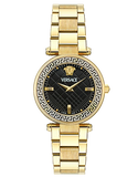 Versace Reve Analog Black Dial Gold Steel Strap Watch for Women - VE8B00624 Authentic Buy Shop Now