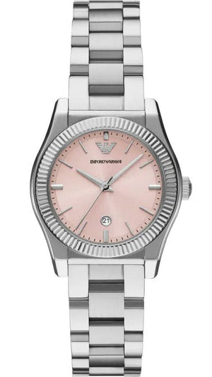 Emporio Armani Federica Pink Dial Silver Steel Strap Watch for Women - AR11658 Authentic Buy Shop Now