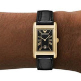 Emporio Armani Gino Black Dial Black Leather Strap Watch for Men - AR11666 Authentic Buy Shop Now