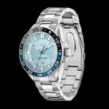 Hugo Boss Runner 3H Light Blue Dial Silver Steel Strap Watch for Men - 1514207 Authentic Buy Shop Now