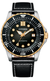 Citizen Mechanical Automatic Black Dial Black Leather Strap Watch for Men - NJ0176-10E Authentic Buy Shop Now
