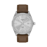 Tissot PRC 100 Solar Quartz Silver Dial Brown Leather Strap Watch for Men - T151.422.16.031.00 Authentic Buy Shop Now