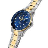 Maserati Competizione Diver Blue Dial Two Tone Steel Strap Watch for Men - R8873600010 Authentic Buy Shop Now