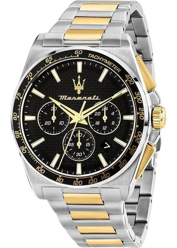 Maserati Velocità Chronograph Black Dial Two Tone Steel Strap Watch for Men - R8873652003 Authentic Buy Shop Now