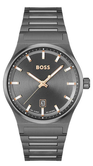 Hugo Boss Candor Grey Dial Grey Steel Strap Watch for Men - 1514078 Authentic Buy Shop Now