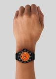 Emporio Armani World Explorer Orange Dial Black Silicone Strap Watch for Men - AR11684 Authentic Buy Shop Now