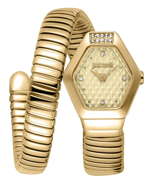 Just Cavalli Lunara Gold Dial Gold Steel Strap Watch for Women - JC1L397M0035 Authentic Buy Shop Now