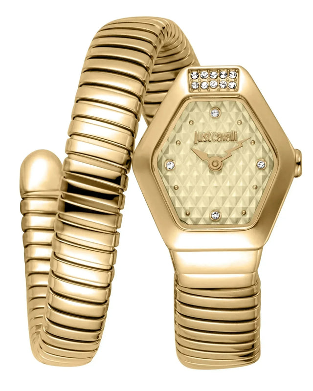 Just Cavalli Lunara Gold Dial Gold Steel Strap Watch for Women - JC1L397M0035 Authentic Buy Shop Now