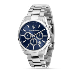 Maserati Attrazione Chronograph Blue Dial Silver Steel Strap Watch for Men - R8853151005 Authentic Buy Shop Now