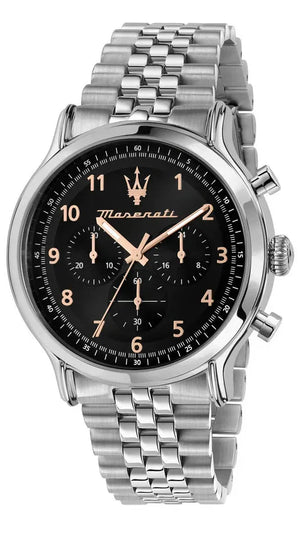 Maserati Epoca Chronograph Limited Edition Black Dial Silver Steel Strap Watch for Men - R8873618029 Authentic Buy Shop Now